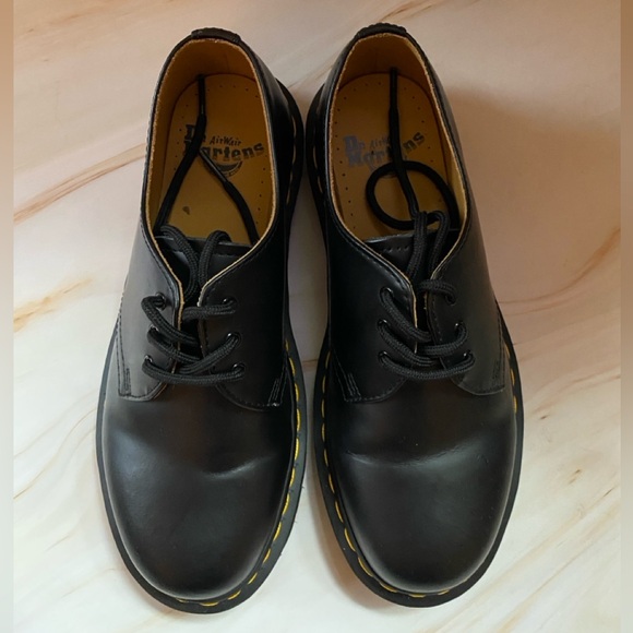 Dr. Martens Black Oxfords with Yellow Stitching - Picture 2 of 8